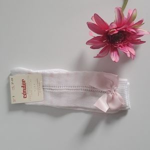 Condor 100% Cotton Knit Knee High Socks With Bow